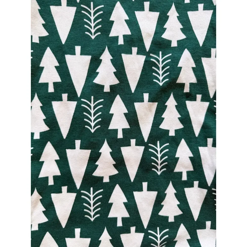 Hanna Andersson Kids Green Trees Holiday Pajama Set Size 6-7